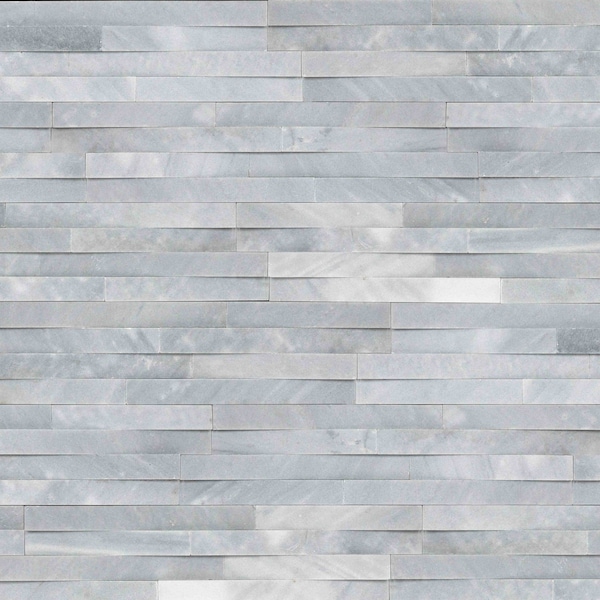 Cosmic Gray 3D Wave Ledger Panel SAMPLE Honed Marble Wall Tile